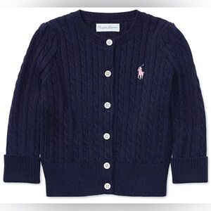 Polo Ralph Lauren 18m baby cardigan, hunter navy blue. NWT.